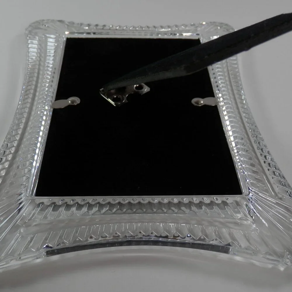 Waterford Wellesley Crystal Glass Picture Frame Table Top for 4x6 Photo